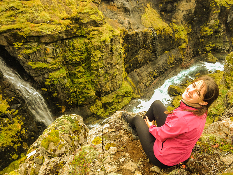 big waterfall kasia kowalczyk twins on tour iceland travel blog